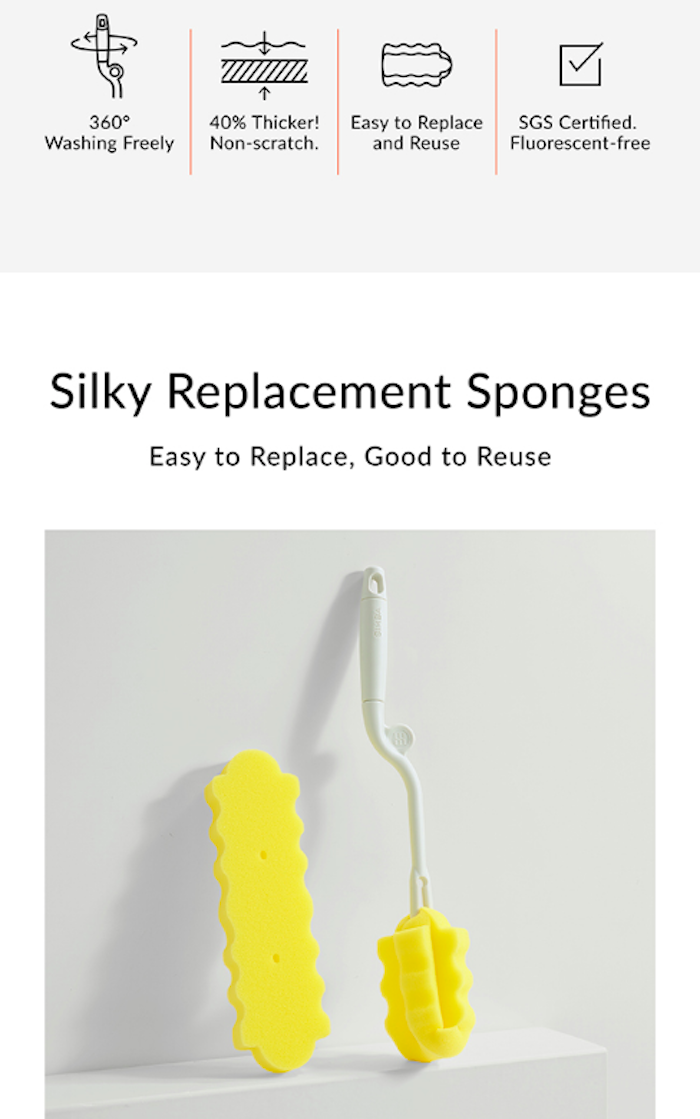 simba silky replacement sponge for bottle brush 小狮王辛巴替换海绵刷子